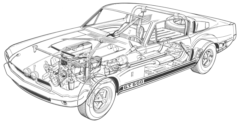 1967 Shelby G.T. 500 Cut-Away Illustration v1.01